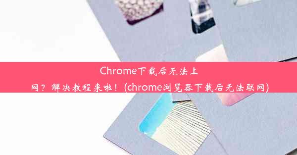 Chrome下载后无法上网？解决教程来啦！(chrome浏览器下载后无法联网)