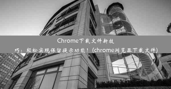 Chrome下载文件新技巧：轻松实现保留提示功能！(chrome浏览器下载文件)