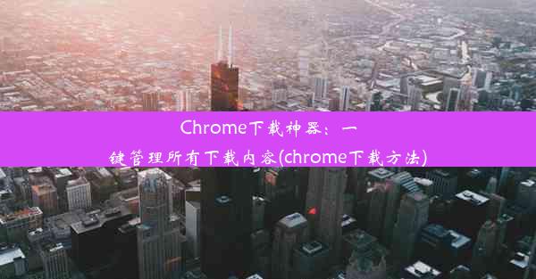 Chrome下载神器：一键管理所有下载内容(chrome下载方法)