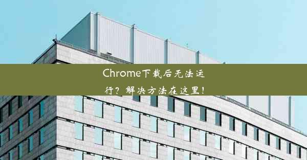 Chrome下载后无法运行？解决方法在这里！