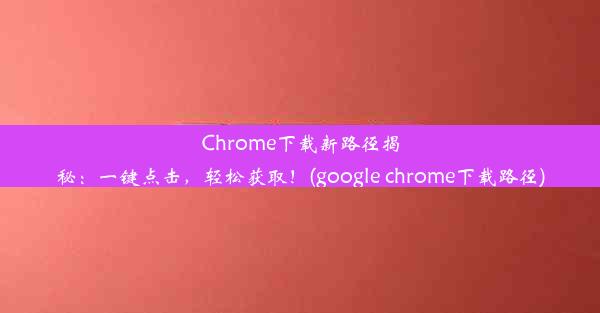 Chrome下载新路径揭秘：一键点击，轻松获取！(google chrome下载路径)