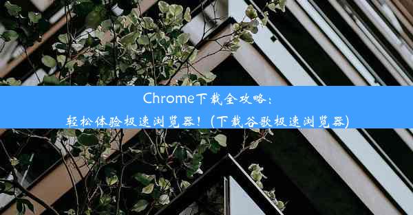 Chrome下载全攻略：轻松体验极速浏览器！(下载谷歌极速浏览器)