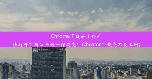 Chrome下载好了却无法打开？解决难题一探究竟！(chrome下载完不能上网)