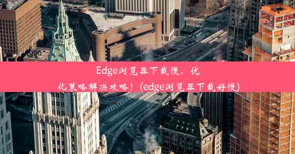 Edge浏览器下载慢，优化策略解决攻略！(edge浏览器下载好慢)