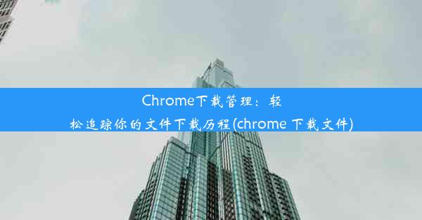 Chrome下载管理：轻松追踪你的文件下载历程(chrome 下载文件)