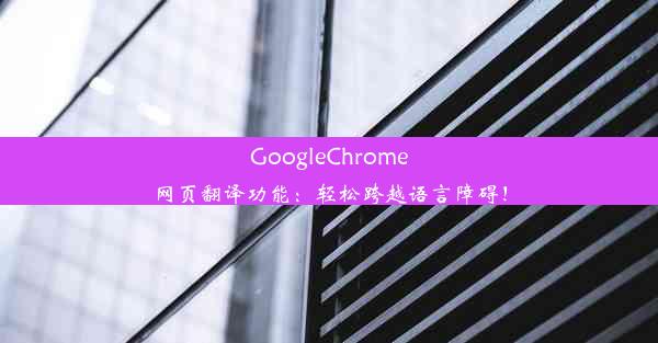 GoogleChrome网页翻译功能：轻松跨越语言障碍！