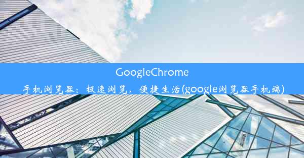 GoogleChrome手机浏览器：极速浏览，便捷生活(google浏览器手机端)